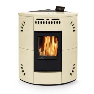 Poêle à granulés d'angle en céramique - ORIGINE PH Gaia 12.7 kW