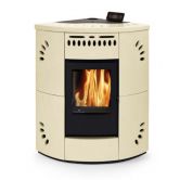 Poêle à granulés d'angle en céramique - ORIGINE PHEBO Gaia 5S 12.2 kW