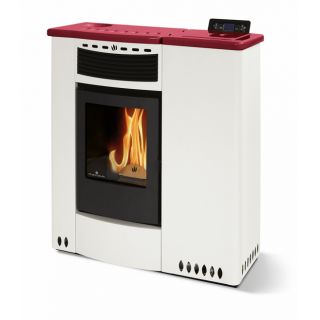 Poêle à granules ventilé extra plat céramique - PheboStufe Talia 11.5 kW