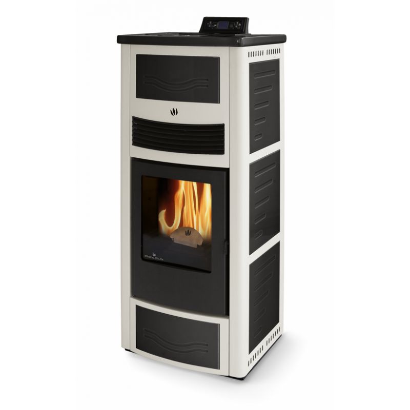 Poêle à granules ventilé céramique - PheboStufe Calipso Bicolore 14 kW