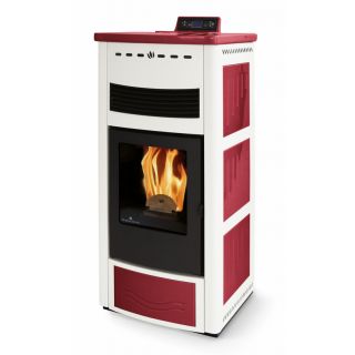 Poêle à granules céramique - ORIGINE PHEBO Maia Maxi Bicolore 12.7 kW