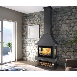 Poêle à bois cheminée 3 vitres  - FIREMATIC Vegas 13.8 kW