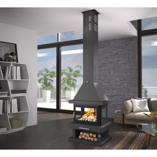 Poêle à bois cheminée 4 faces - FIREMATIC Kingston 10.4 kW