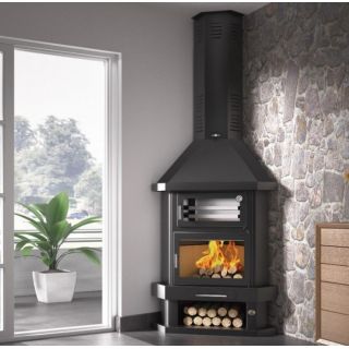 Cheminée d'angle avec four - FIREMATIC New York 10.4 kW