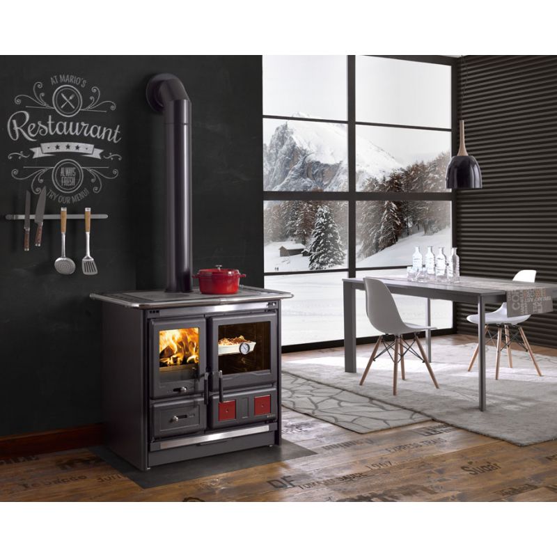 Cuisinière à bois - LA NORDICA Rosa L 5.0 Steel 9.5 kW