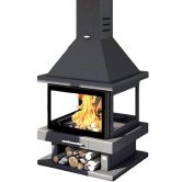 Poêle à bois cheminée centrale 4 vitres - FIREMATIC Oregon 13.8 kW