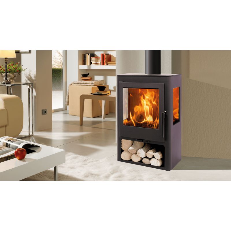 Poêle à bois 3 vitres - PANADERO Coral 3V 5 kW