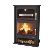 Poêle à bois raccordable avec four inox - BRONPI Suiza Inox 14 kW