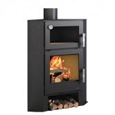 Poêle à bois d'angle avec four - BRONPI Lerma - H 9 kW