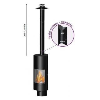 Kit de raccordement vertical à tubage flexible Ø150 - DINAK DEKO BOIS