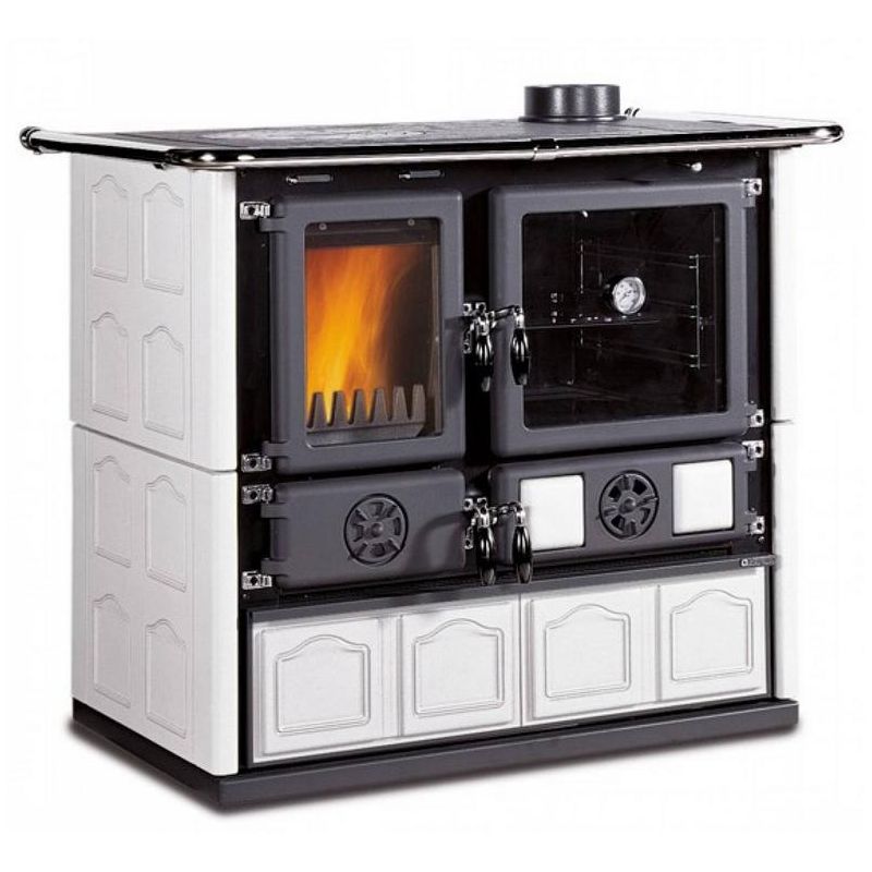 Cuisinière à bois raccordable - LA NORDICA Rosa.16 Maiolica Blanche 8.8 kW