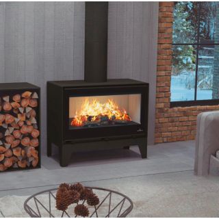 Poêle à bois raccordable sur pieds - BRONPI Cairo 90 Box 13 kW