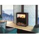 Poêle à bois raccordable avec bûcher - BRONPI Cairo 90 Box 13 kW
