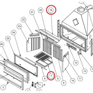 Déflecteur + Boite à cendres pour modèle LONDRES - BRONPI