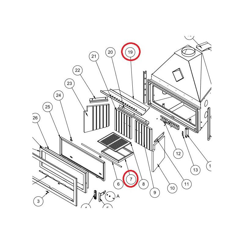 Déflecteur + Boite à cendres pour modèle LONDRES - BRONPI