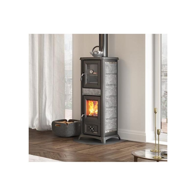 Poêle à bois avec four  - LA NORDICA Gemma Forno 5.0 Pierre 7.3 kW