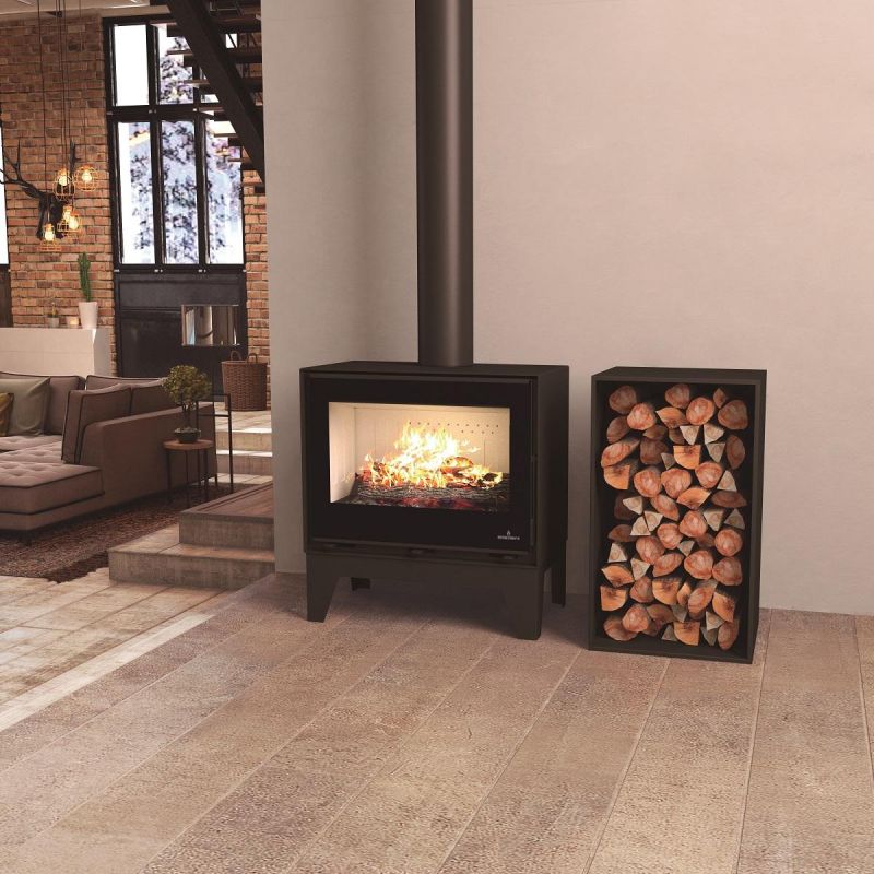 Poêle à bois - BRONPI Cairo 70 Box sur pieds 12 à 14 kW