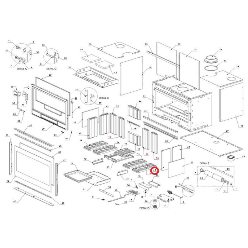 Pièce réfractaire - LA NORDICA EXTRAFLAME
