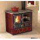 Cuisinière à bois raccordable - LA NORDICA Rosa 5.0 Maiolica Bordeaux 8.8 kW