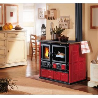Cuisinière à bois raccordable - LA NORDICA Rosa.16 Maiolica Bordeaux 8.8 kW