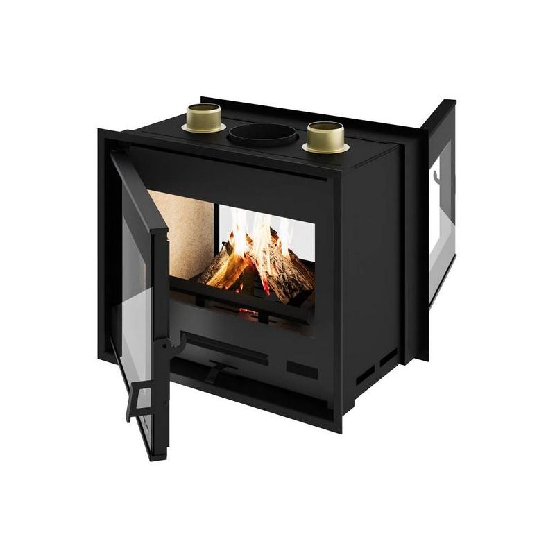 Insert à bois double face avec option prise d'air - EVA CALOR Diego 8 kW