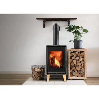 Poêle à bois étanche - SUPRA Jacco pieds bois 4.8 kW