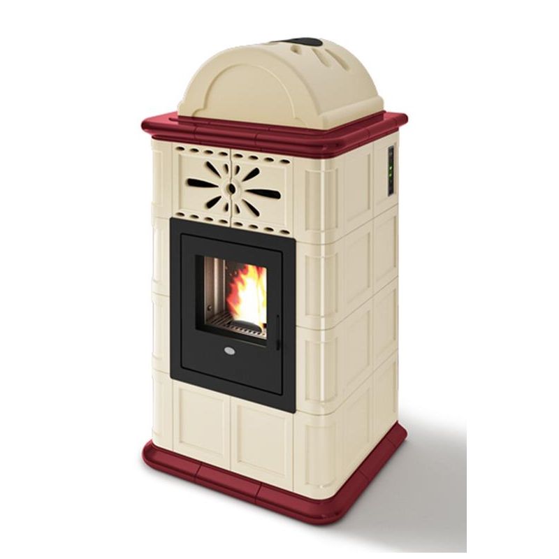 Poêle à granules ventilé céramique - EVACALOR Rosy 12.5 kW