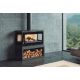 Poêle à bois ventilé raccordable 3 vitres avec bûcher - FIREMATIC Calgary - M 13 kW