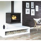 Poêle à bois ventilé raccordable - FIREMATIC Columbia 12.5 kW