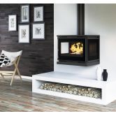 Poêle à bois 3 faces ventilé raccordable - FIREMATIC Columbia 3F 12.5 kW