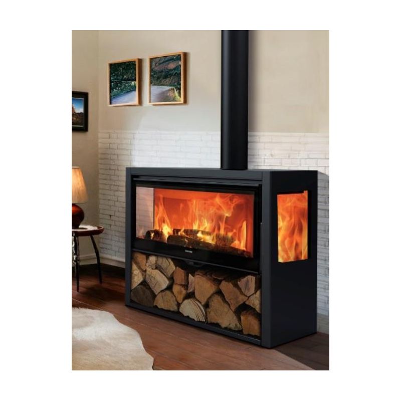 Poêle à bois 3 vitres - PANADERO Chopin 3V 8.2 kW
