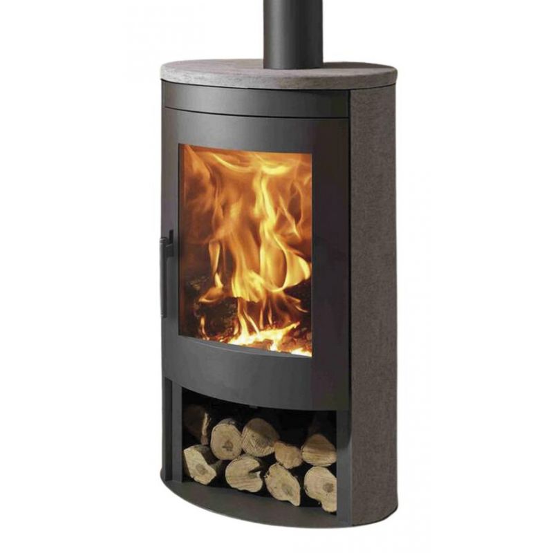 Poêle à bois raccordable - PANADERO Oval 3 Stones 8.7 kW