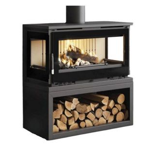 Poêle à bois raccordable 3 vitres - FIREMATIC Calgary - L 13.5 kW