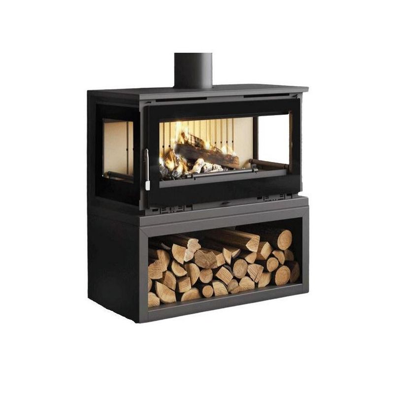 Poêle à bois raccordable 3 vitres - FIREMATIC Calgary - L 13.5 kW
