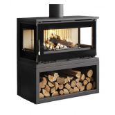 Poêle à bois raccordable 3 vitres - FIREMATIC Calgary - L 13.5 kW