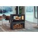 Large poêle à bois 2 vitres - FIREMATIC Ottawa - L 13 à 19 kW