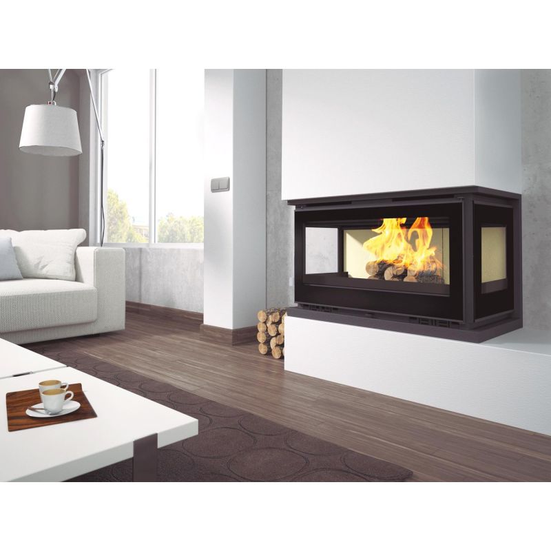 Insert à bois avec prise d'air 3 vitres ventilé - FIREMATIC Olly 13.3 kW