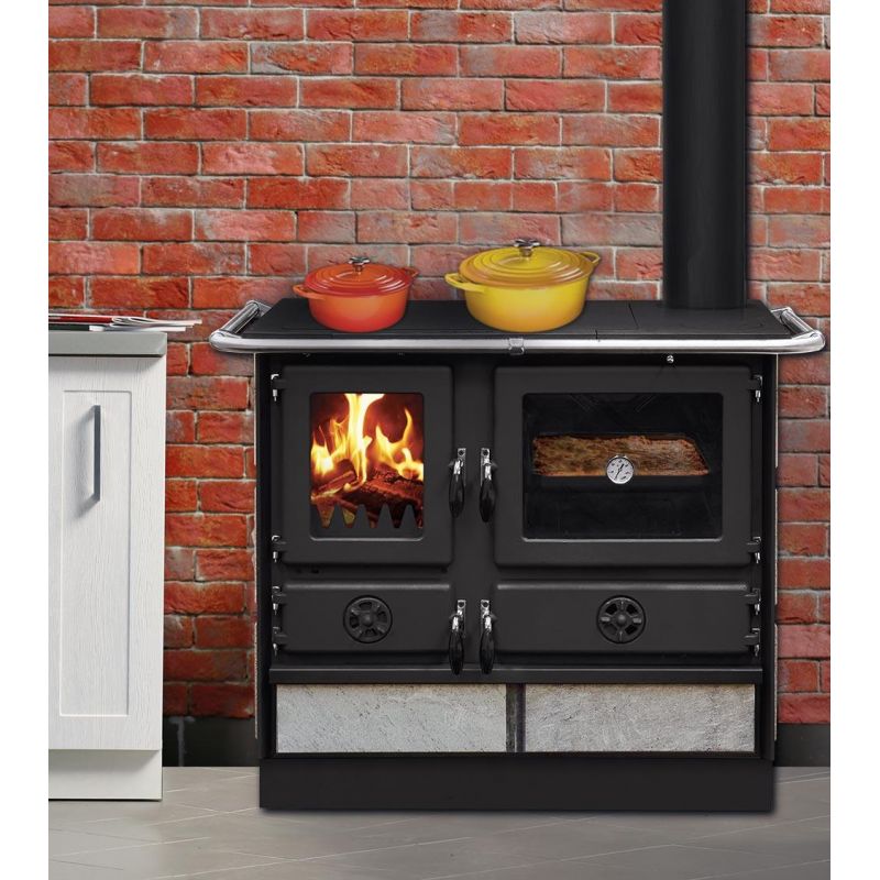 Thermo cuisinière à bois - INTERSTOVES Magnum Hydro SD pierre 14 kW