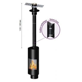 Kit de raccordement vertical simple paroi à tubage isolé Ø200 à 260mm - DINAK DEKO BOIS