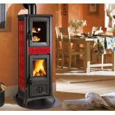 Poêle à bois avec four - LA NORDICA Gemma Forno 5.0 Ceramica Bordeaux 7.3 kW
