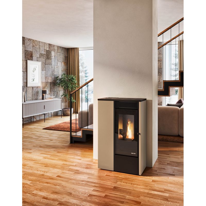 Poêle à Granulés (pellets) EVA CALOR Vénus Rouge - 17 KW - Neuf Sous Emballage - Chauffage Puissant