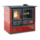 Cuisinière à bois raccordable - LA NORDICA Rosa 5.0 Maiolica Bordeaux 8.8 kW