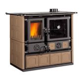 Cuisinière à bois raccordable - LA NORDICA Rosa 5.0 Maiolica Taupe 8.8 kW