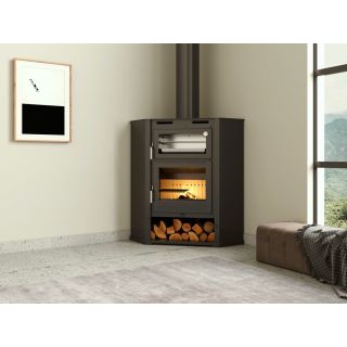 Poêle à bois d'angle avec four - FIREMATIC Flint 9.5 kW