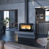 Poêle à bois 3 vitres ventilé pose libre - BRONPI Bimba 70 3C 10 kW