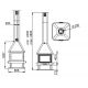 Cheminée à bois 4 vitres - BRONPI Huelva 15 kW
