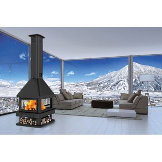 Cheminée à bois 4 vitres - BRONPI Huelva 15 kW