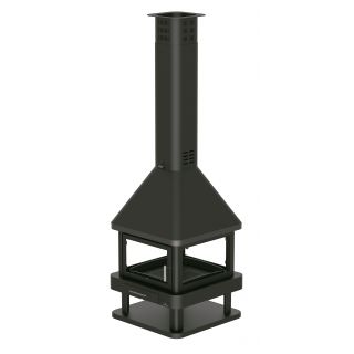 Cheminée à bois centrale 4 vitres - BRONPI Huelva 15 kW
