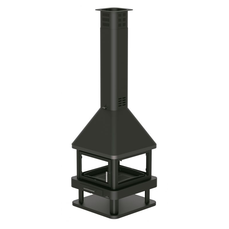 Cheminée à bois 4 vitres - BRONPI Huelva 15 kW