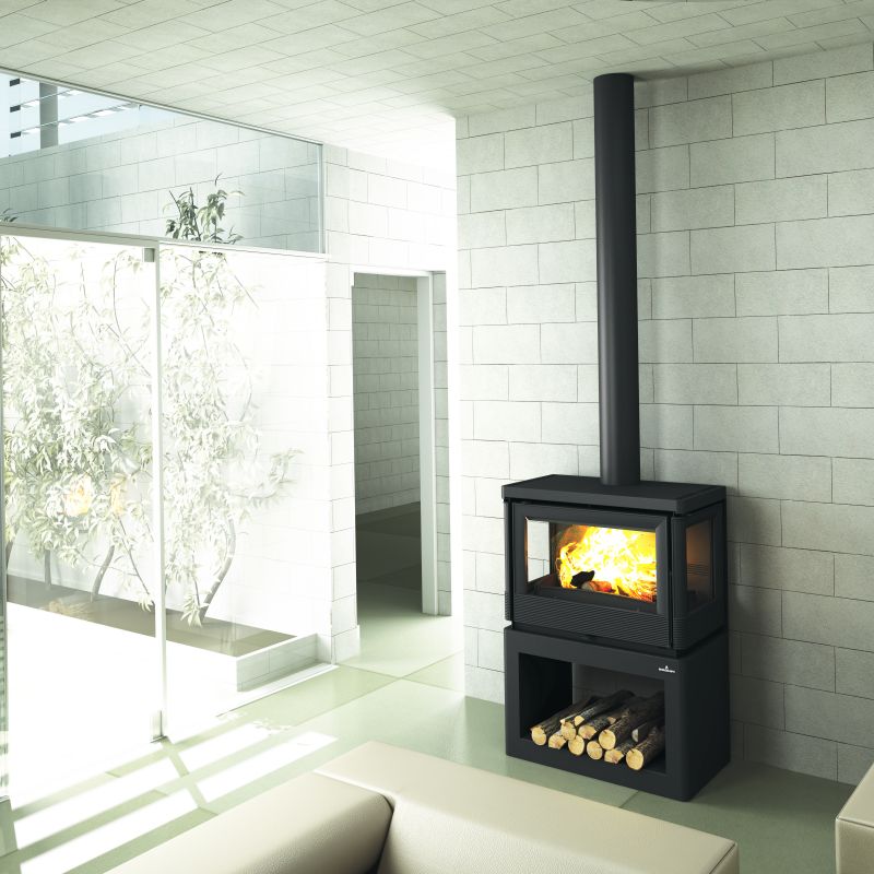 Poêle à bois 3 vitres silencieux - BRONPI Versailles 10 kW
